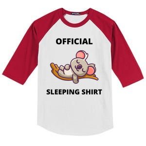 Cute Animal Sleeping Shirt Koala Bear Kids Colorblock Raglan Jersey