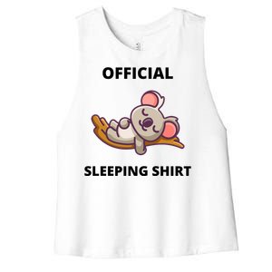 Cute Animal Sleeping Shirt Koala Bear Women's Racerback Cropped Tank