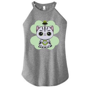 Cute American Shorthair Cat St Patricks Day Gift Women's Perfect Tri Rocker Tank