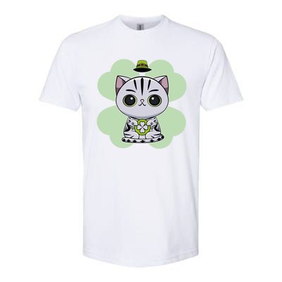 Cute American Shorthair Cat St Patricks Day Gift Softstyle® CVC T-Shirt