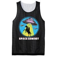 Cowboy Alien Spaceship Abduction Vintage Distressed Western Mesh Reversible Basketball Jersey Tank