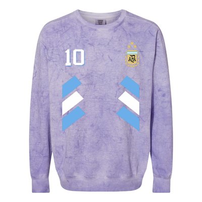 Cool Argentina Soccer Jersey 10 Colorblast Crewneck Sweatshirt