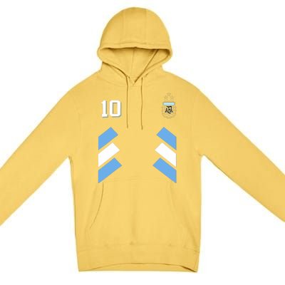 Cool Argentina Soccer Jersey 10 Premium Pullover Hoodie