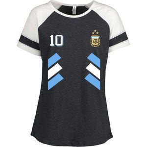 Cool Argentina Soccer Jersey 10 Enza Ladies Jersey Colorblock Tee