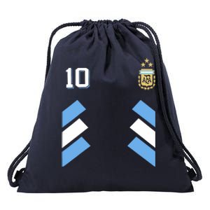 Cool Argentina Soccer Jersey 10 Drawstring Bag