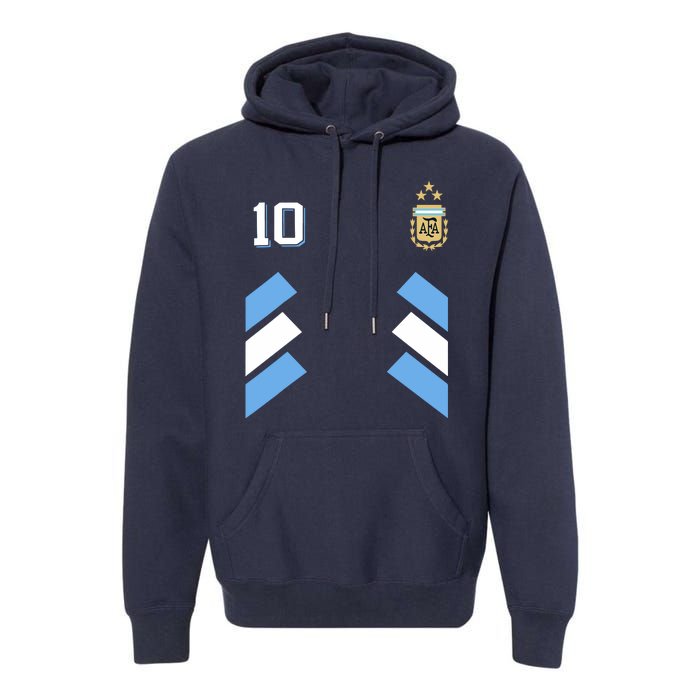 Cool Argentina Soccer Jersey 10 Premium Hoodie