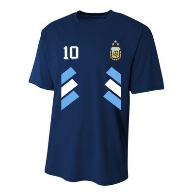 Cool Argentina Soccer Jersey 10 Performance Sprint T-Shirt