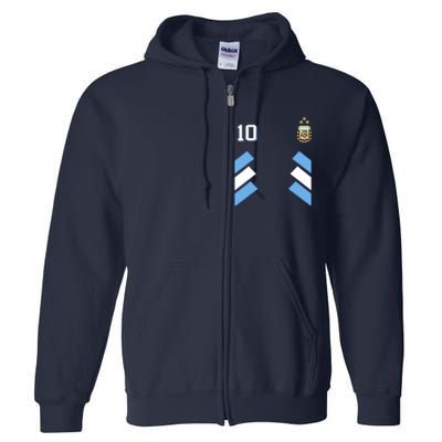 Cool Argentina Soccer Jersey 10 Full Zip Hoodie