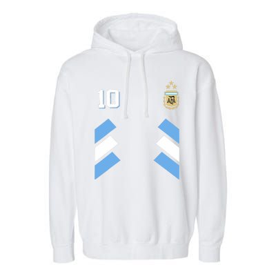 Cool Argentina Soccer Jersey 10 Garment-Dyed Fleece Hoodie