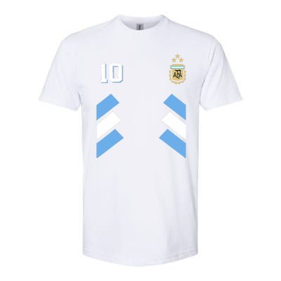 Cool Argentina Soccer Jersey 10 Softstyle CVC T-Shirt