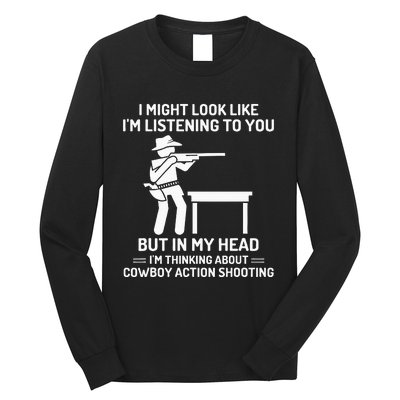 Cowboy Action Shooting In My Head Western Long Sleeve Shirt