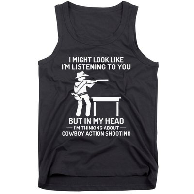 Cowboy Action Shooting In My Head Western Tank Top