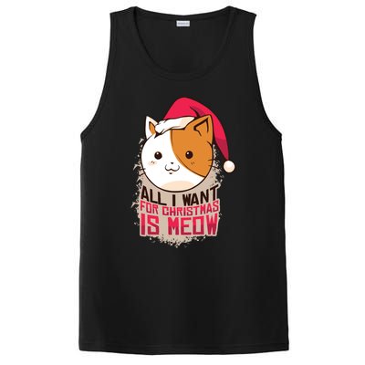 Cat A Santa Hat And All I Want For Christmas Is Meow Great Gift PosiCharge Competitor Tank