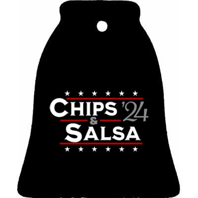 Chips And Salsa Vote Funny Political 2024 Election Ceramic Bell Ornament