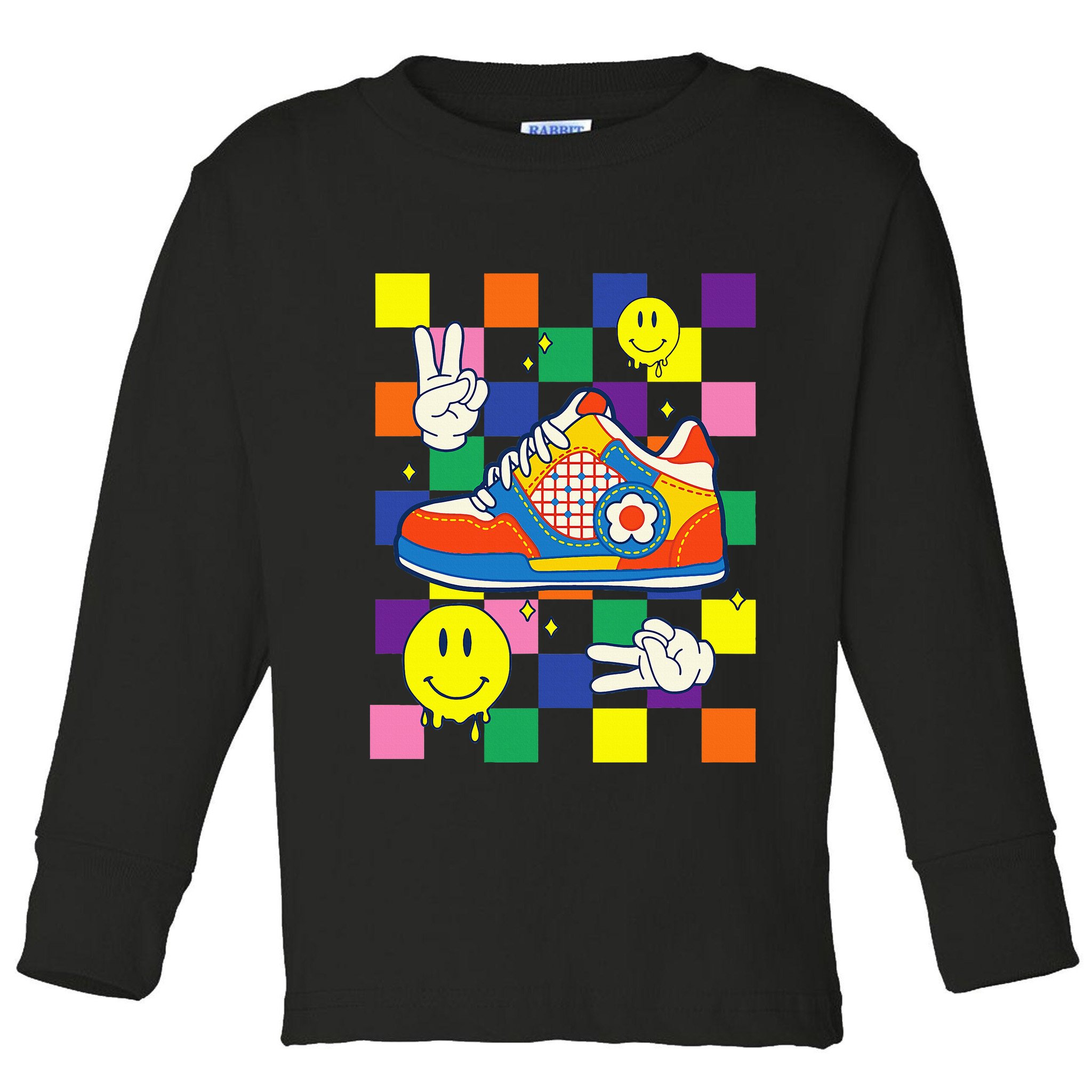 Core Aesthetic Sneaker Fabric Patches Alt Clothing Toddler Long Sleeve Shirt