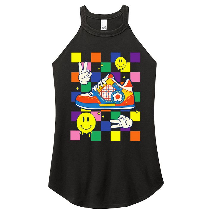 Core Aesthetic Sneaker Fabric Patches Alt Clothing Women's Perfect Tri Rocker Tank