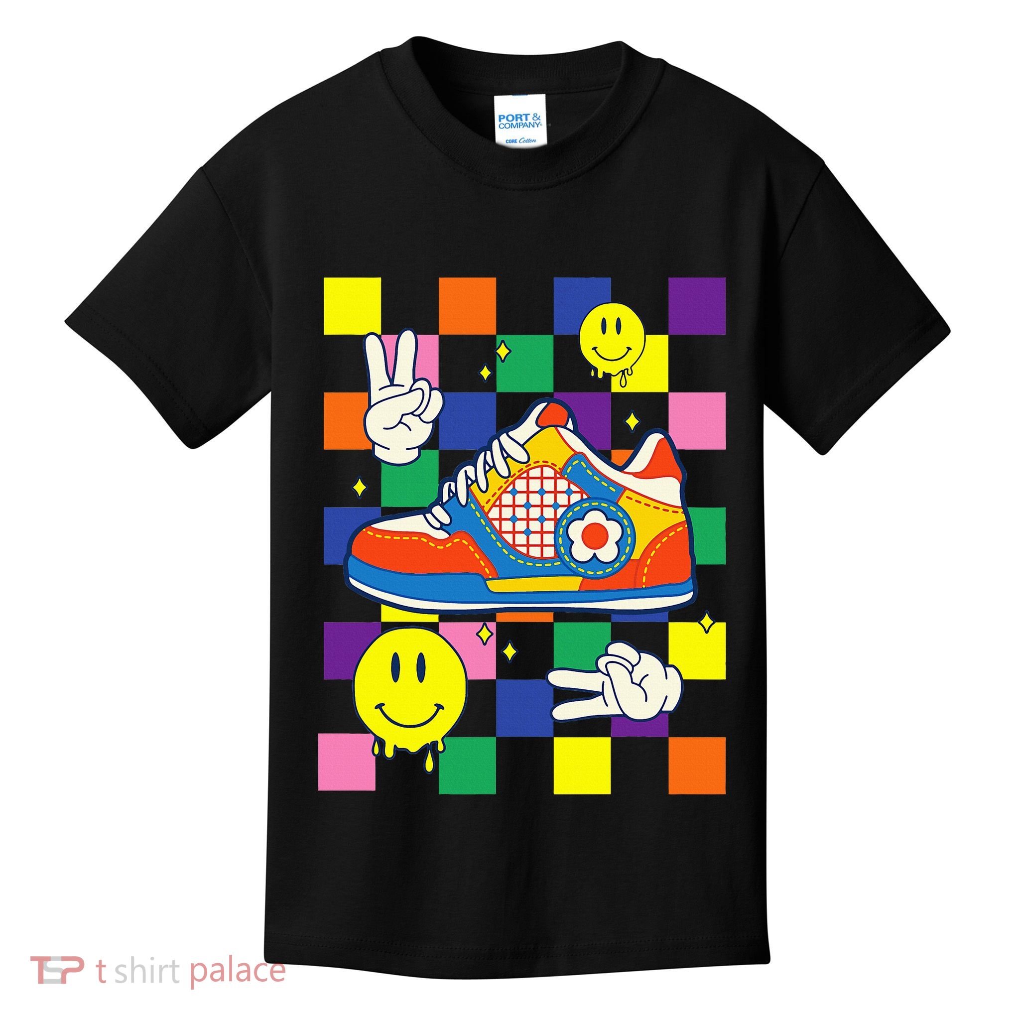 Core Aesthetic Sneaker Fabric Patches Alt Clothing Kids T-Shirt