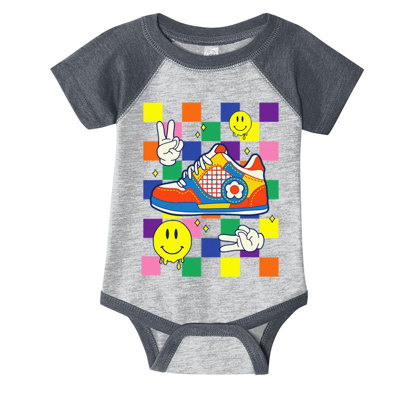 Core Aesthetic Sneaker Fabric Patches Alt Clothing Infant Baby Jersey Bodysuit