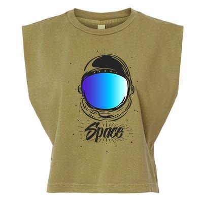 Cool Astronaut Space Helmet Gift Space Astronaut Graphic Gift Garment-Dyed Women's Muscle Tee