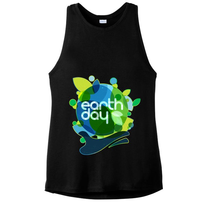 Cool Abstract Shapes Earth Day Ladies PosiCharge Tri-Blend Wicking Tank
