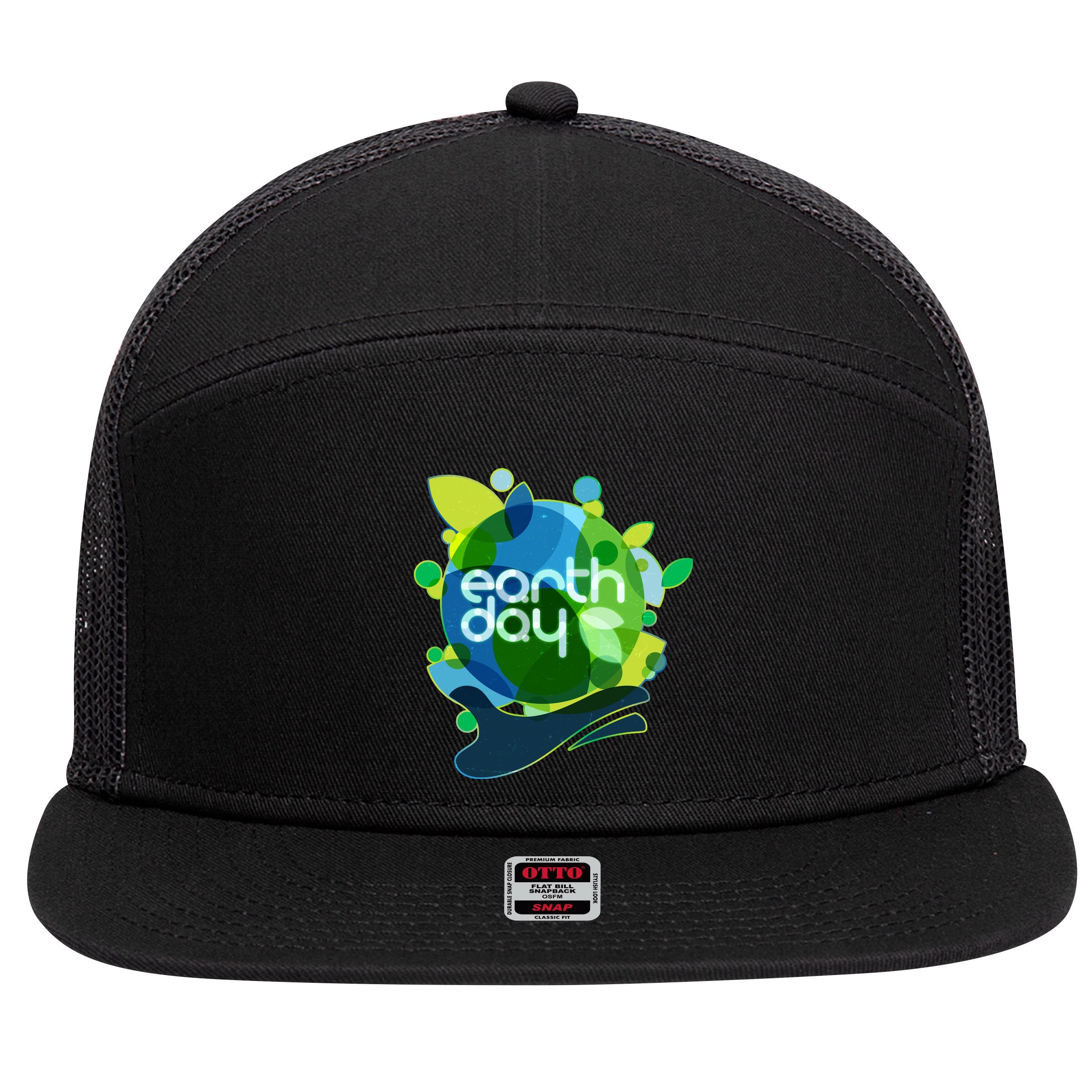 Cool Abstract Shapes Earth Day 7 Panel Mesh Trucker Snapback Hat