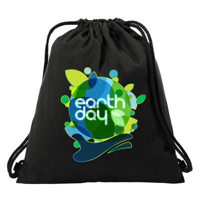Cool Abstract Shapes Earth Day Drawstring Bag
