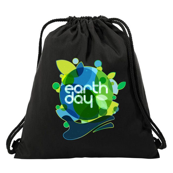 Cool Abstract Shapes Earth Day Drawstring Bag