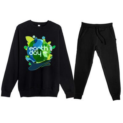 Cool Abstract Shapes Earth Day Premium Crewneck Sweatsuit Set