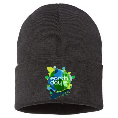 Cool Abstract Shapes Earth Day Sustainable Knit Beanie