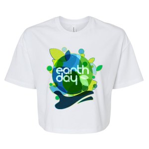 Cool Abstract Shapes Earth Day Bella+Canvas Jersey Crop Tee