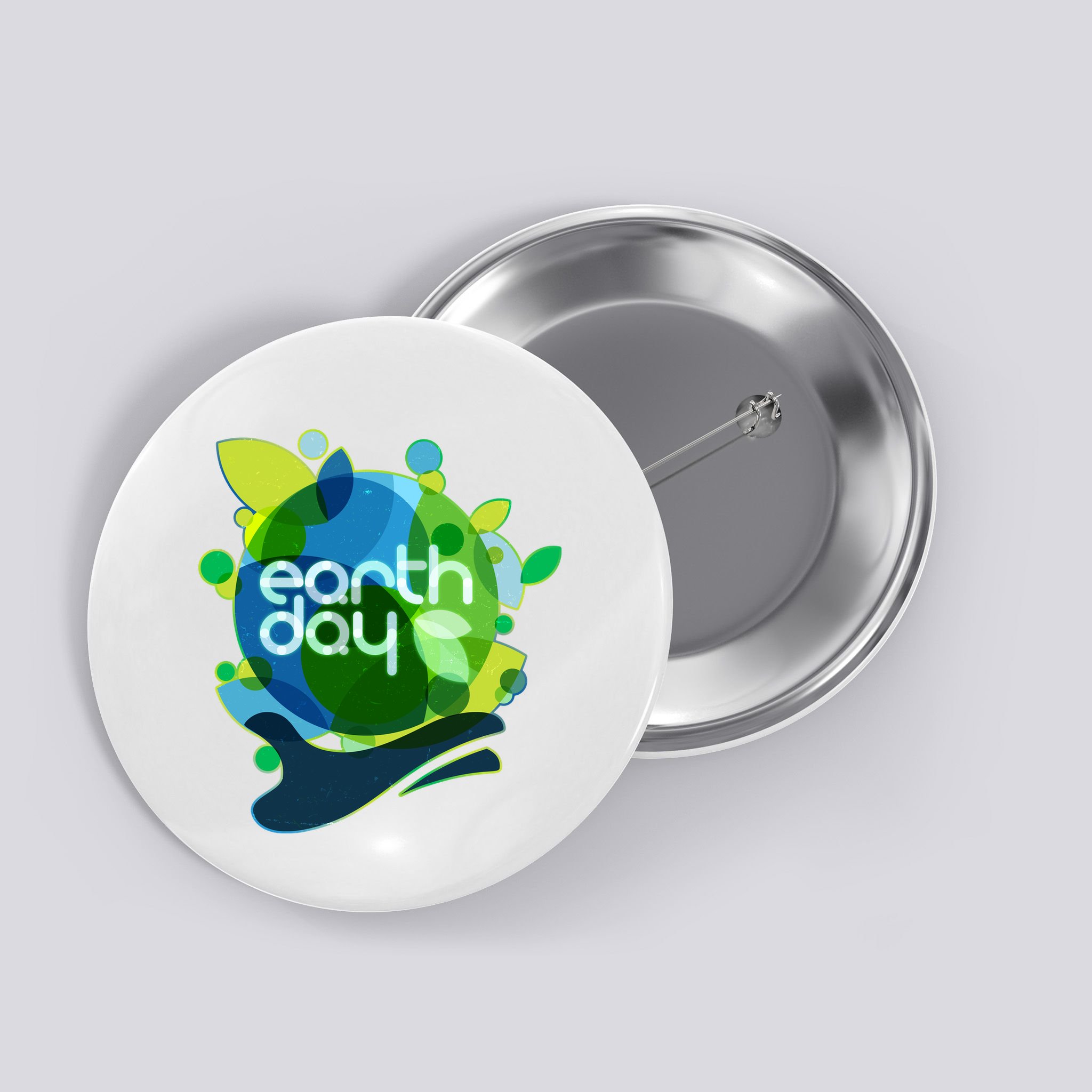 Cool Abstract Shapes Earth Day Button