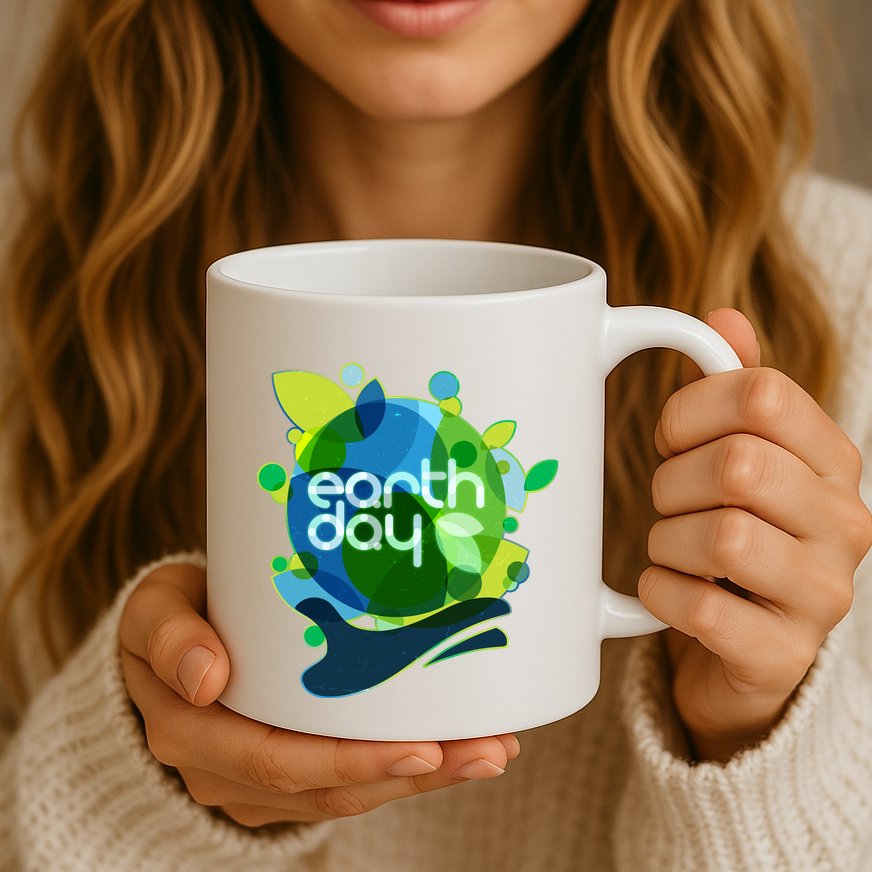 Cool Abstract Shapes Earth Day Mug