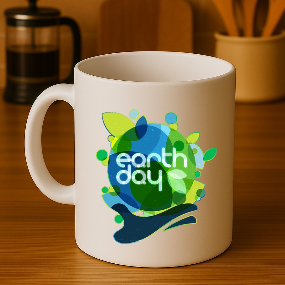 Cool Abstract Shapes Earth Day Mug