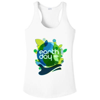 Cool Abstract Shapes Earth Day Ladies PosiCharge Competitor Racerback Tank