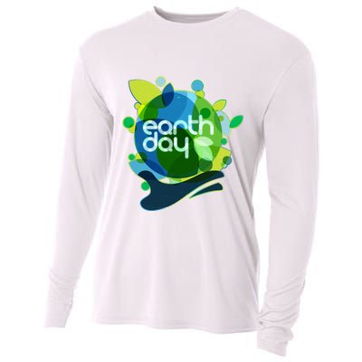 Cool Abstract Shapes Earth Day Cooling Performance Long Sleeve Crew