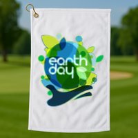 Cool Abstract Shapes Earth Day Golf Towel