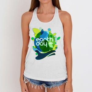 Cool Abstract Shapes Earth Day Women's Knotted Racerback Tank