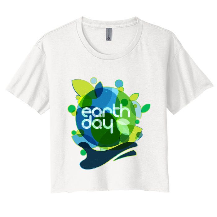 Cool Abstract Shapes Earth Day Crop Top