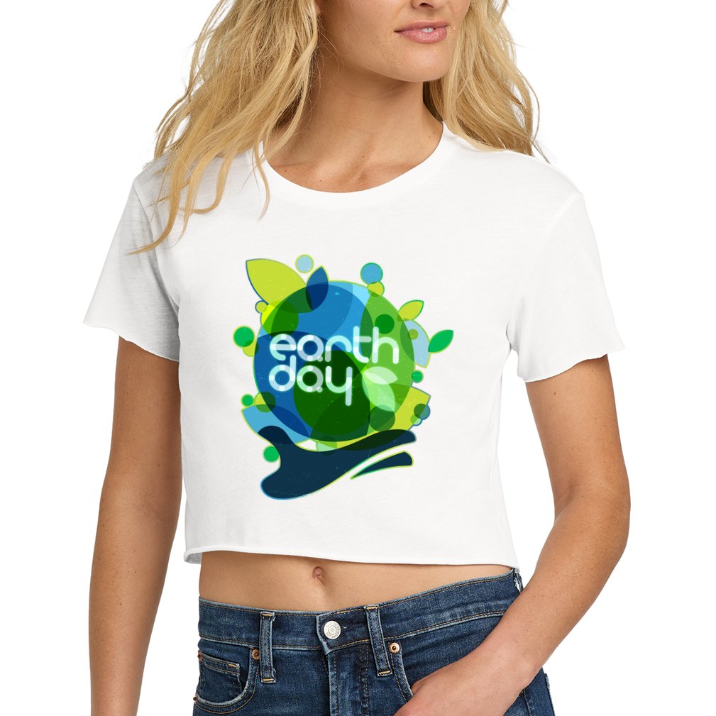 Cool Abstract Shapes Earth Day Crop Top