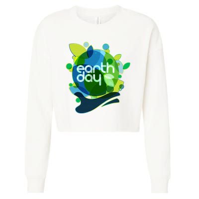 Cool Abstract Shapes Earth Day Cropped Pullover Crew