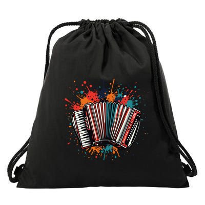 Colorful Accordion Splash Drawstring Bag