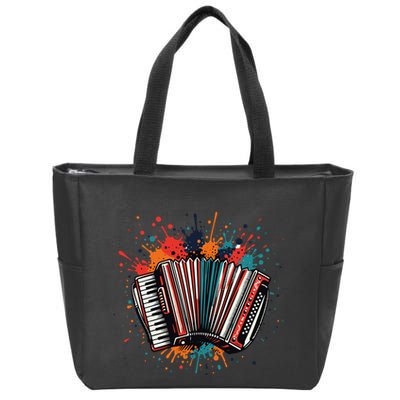 Colorful Accordion Splash Zip Tote Bag