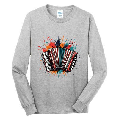 Colorful Accordion Splash Tall Long Sleeve T-Shirt