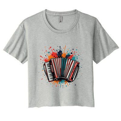 Colorful Accordion Splash Crop Top