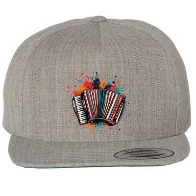 Colorful Accordion Splash Wool Snapback Cap