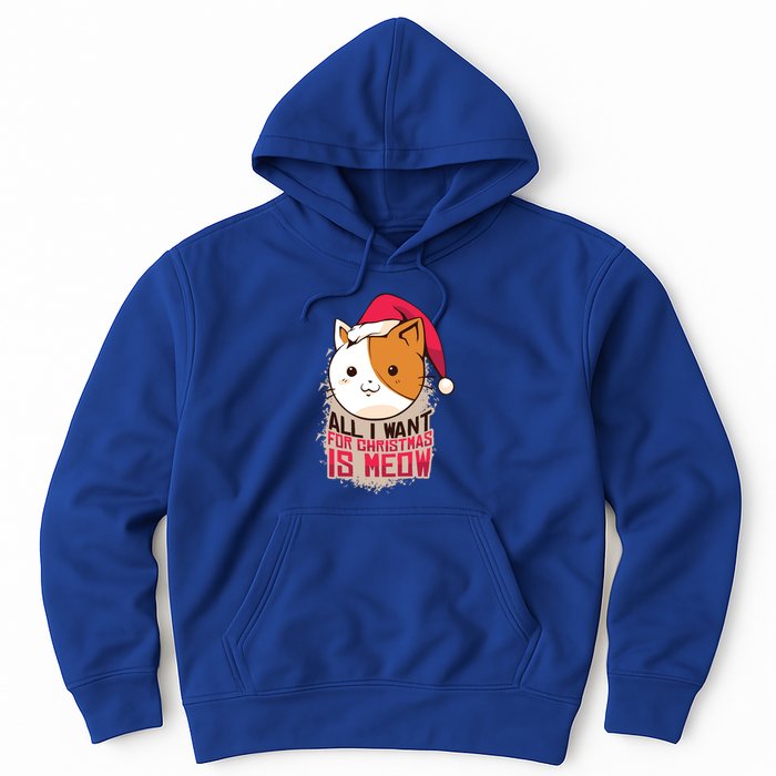 Cat A Santa Hat And All I Want For Christmas Is Meow Gift Hoodie