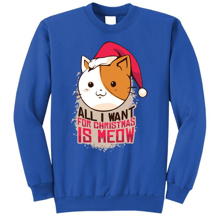 Cat A Santa Hat And All I Want For Christmas Is Meow Gift Sweatshirt