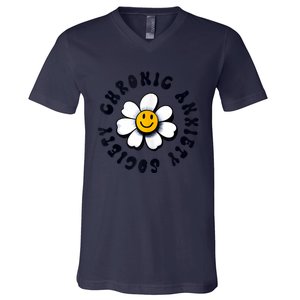 Chronic Anxiety Society Flower V-Neck T-Shirt