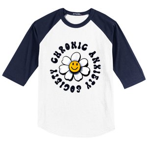 Chronic Anxiety Society Flower Baseball Sleeve Shirt