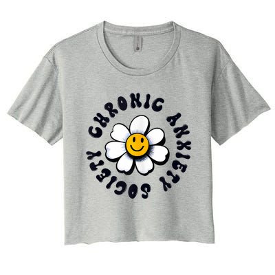 Chronic Anxiety Society Flower Women's Crop Top Tee